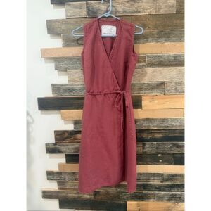 NotPerfectLinen NPL Althea wrap dress in Marsala has discoloration size S/M